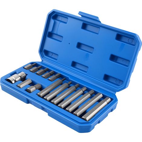 Kit de douilles hexagonales, acier chrome vanadium, tailles de douilles 4mm-12mm, longueurs 30mm et 75mm, entraînement carré 1/2", finition miroir chrome (1/5)