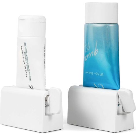 Lot de 2 presse-tubes de dentifrice longue longueur (7,1 cm) - Rouleaux presse-tubes en plastique ABS de qualité supérieure avec coussinet en silicone (1/5)