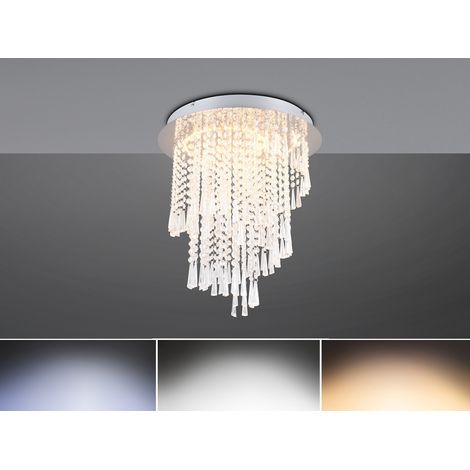 LED Deckenleuchte POMP hängend mit Acryl Kristallbehang & Fernbedienung Ø 45cm