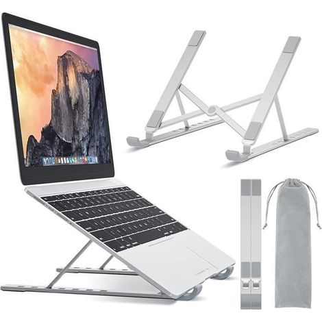 Support Ordinateur Portable de 10”-17,3”, Support PC Portable Ventilé en Aluminium 7 Niveaux Réglables, Refroidisseur Ergonomi[68] (1/4)
