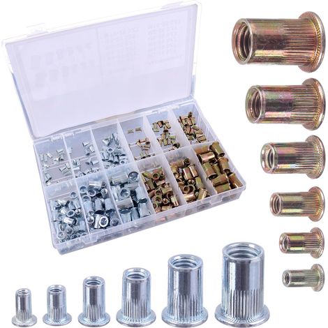 Écrous à sertir en acier et aluminium M3 - M10, jeu de 300 pièces. (1/4)