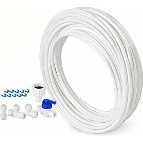 Tuyau d’alimentation en eau 10 m – Kit de raccordement pour réfrigérateur américain à deux portes – Diamètre 6,3 mm – Polyéthylène renforcé (1/5)