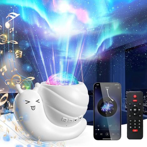 Projecteur LED Aurores Boréales avec galaxie, veilleuse, télécommande, blanc pour enfants (1/5)