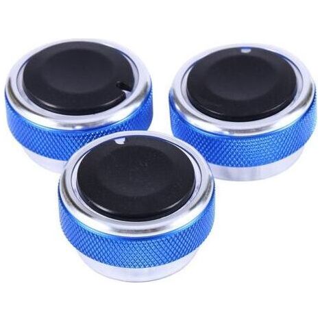 Ensemble de 3 boutons de climatisation automobile en alliage d'aluminium, accessoires pour Ford. (1/3)