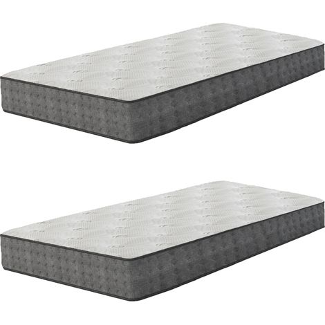 Juego de 2 - Colchón 90x200 cm - Grosor 16 cm - Colchón viscoelástico de lujo para adultos y niños - Zonas de confort de espuma adaptable (dos colchones en un paquete)