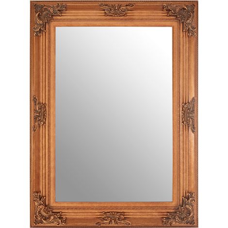 Premier Housewares Rectangular Wall Mirror/ Classic Mirrors For Bathroom / Bedroom / Garden Walls Fancy Wall Mounted Mirrors For Hallway With Gold Finish W84 X D7 X H113cm. (1/5)