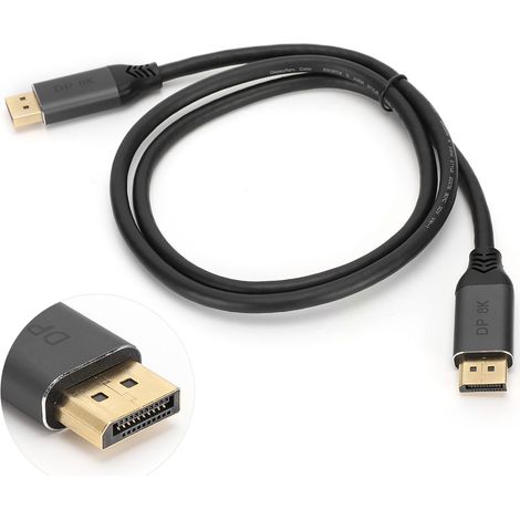 Câble DisplayPort 1.4 8K 240Hz 1M pour PC, Moniteur Gaming et Écran - Haute Performance Audio Vidéo