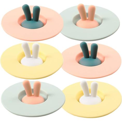 Couvercle Tasse En Silicone - Étanche Anti-Poussière - Compatible Tasses Lisses - Diamètre 10,4 cm - Température -40 À +240 °C - Lot De 6 (1/5)