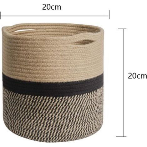 Panier à plantes, pot de fleurs, bac à fleurs, panier de rangement en corde de coton (1/4)