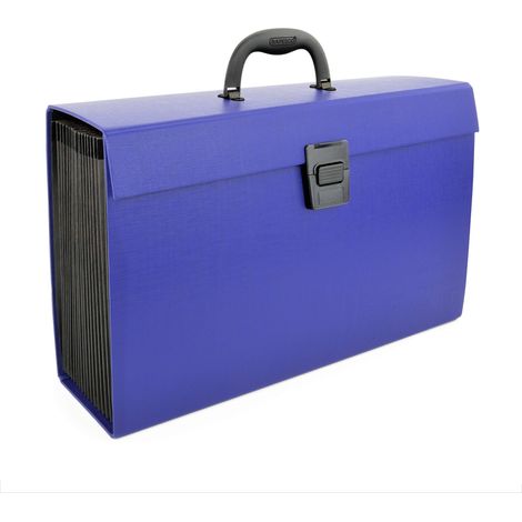 Trieur Valisette avec Poignée, 19 Compartiments, A4+, Bleu (1/5)