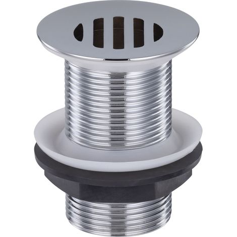 Eurosanit – Bonde de lavabo écoulement libre 62mm – Hauteur 78mm – Laiton chromé – Raccordement filetage 1'1/4