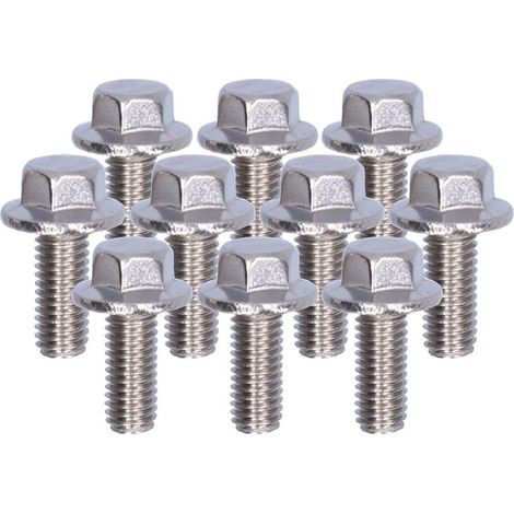 10 boulons hexagonaux bride inox M5x12 - Vis résistante pour fixation marine (1/5)