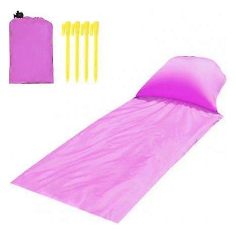 Tapis de pique-nique imperméable, oreiller de camping avec oreiller gonflable et piquets, couverture de plage ou grand matelas d'extérieur pour l'été