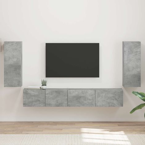 TV-Schrankset 4 pcs Beton Grau Holzwerkstoff