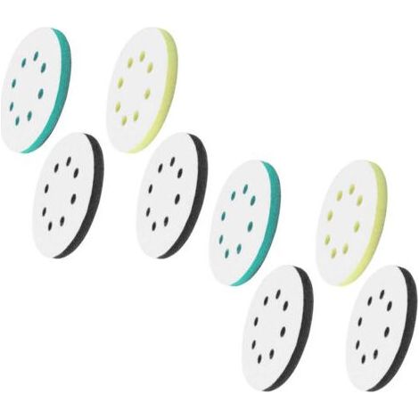 8 Pièces Tampon de Ponçage Souple 125mm Tampon d'Interface Ponceuse, Plateau de Poncage 8 Trous Tampon Interface en Éponge en Mousse Patin de Remplacement pour Ponceuse (1/4)