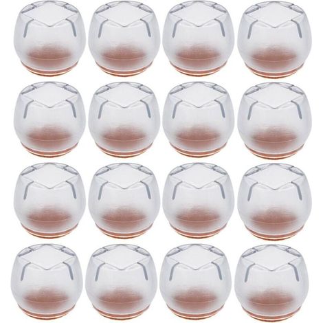 Patins pour meubles 6 Pièces Chaise Casquettes Patins pour Meubles Rond Carré Silicone Protection Plaquettes de Pieds de Meubles Chaise Jambe Caches Housse de Table Rayures Protecteurs (15-20 (1/5)