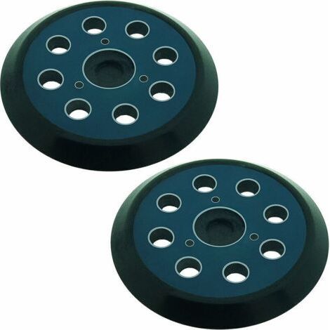 Plateau et patin de ponçage Lot de 2 patins abrasifs pour ponceuse orbitale 8 trous 125 mm Compatible avec Makita M9204 BO5030 BO5031 DBO180Z BO8041 DBO180RMJ BO5041 BO5010 BO50111 BO5012. (1/3)
