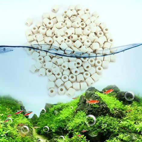 Anneau en céramique micro-perforé pour aquarium, matériau filtrant professionnel pour bactéries biologiques, avec sac en filet. (1/5)