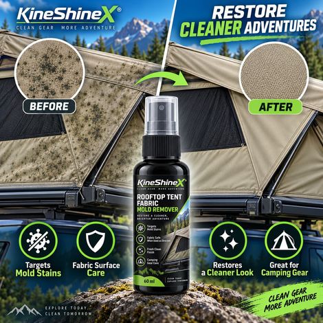 KineShineX Schimmelentferner für Dachzeltgewebe und Reinigungsspray für Outdoor-Zeltgewebe (1/4)