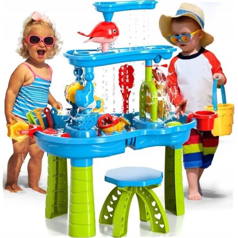 Arenero con mesa de agua, cubo de agua para niños, jardín + silla (1/5)