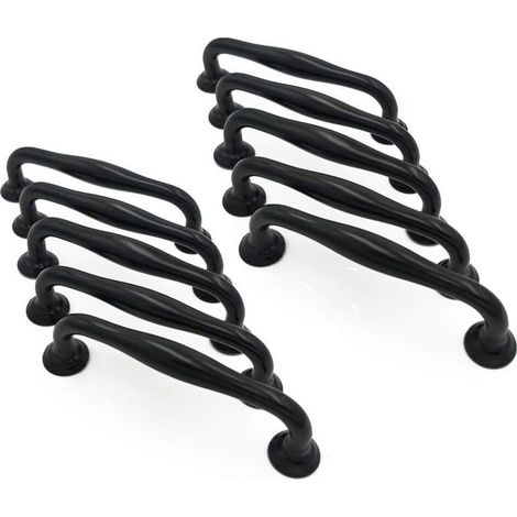 10x Küchenschranktürgriffe und Schubladenknöpfe, Schrankschubladengriffe, Schlafzimmermöbelgriffe, 96 mm Lochabstand