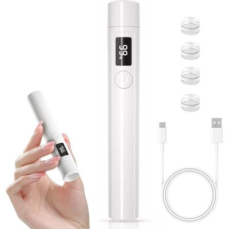 1 Lampe UV Ongles, Rechargeable USB Type C, Modes 45S/60S, Écran LED, Design Stylo Portable pour Manucure DIY et Salon (1/5)