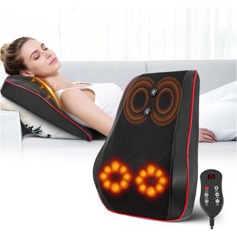 1 x Massager Dos et Cou avec Chauffage, Nœuds Rotatifs 3D, Appareil de Massage Réglable pour Soulagement des Tensions Musculaires au Bureau ou à Domicile (1/5)