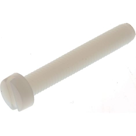 Vis à métaux RS PRO M6 à tête Cylindrique fendue en Nylon, 40mm ( Prix pour Sachet de 100 )