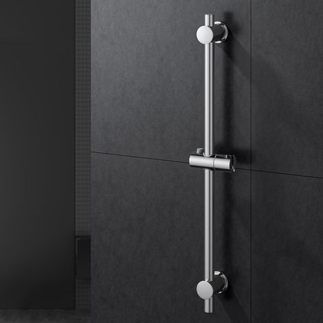 1 Barre de douche,Acier inoxydable,68cm,Support réglable,Salle de bain