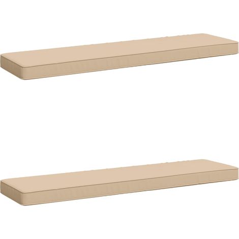 vidaXL 2-Piece Bench Cushions VUGHT 2 pcs 100% Polyester Cream