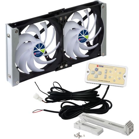 Titan TTC-SC20(C)V2+ ventilateur noir pour camping-car