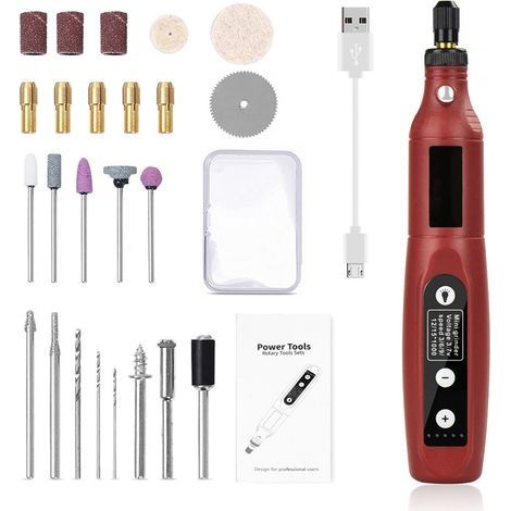 Mini Perceuse sans Fil USB Rechargeable LED - Outils Rotatifs pour DIY, Polissage, Coupe (1/5)