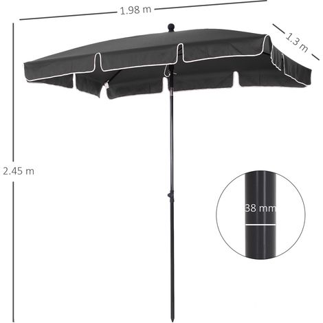 Parasol, parasol de plage, parasol de jardin, parasol de balcon, pare-soleil, pliable, gris (1/5)