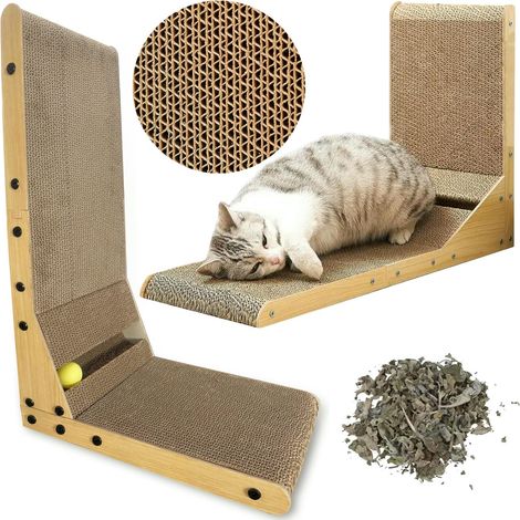 Rascador esquinero para gatos con pelota SNAPPY de 60 cm + hierba gatera