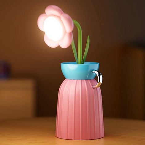 Lampe de lecture LED rechargeable et sans fil en forme de tournesol,idéale comme cadeau pour une mère,une petite amie ou une grand-mère (rose)