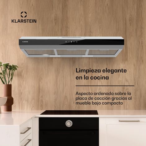 Klarstein Contempo Neo Campana extractora de techo Extracción/recirculación de aire Potencia de extracción de 192 m³/h SenseControl Control táctil Frontal de acero inoxidable/cristal acrílico (1/5)
