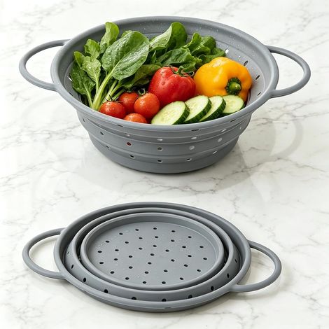 Passoire Pliable en Silicone de Cuisine, avec Poignées (1/5)