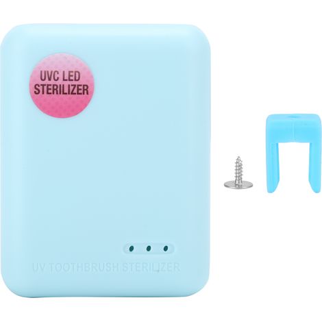 Étui nettoyant pour brosse à dents UV LED ZL‑18L, mural, bleu, désinfectant pour rangement de brosses à dents. (1/5)