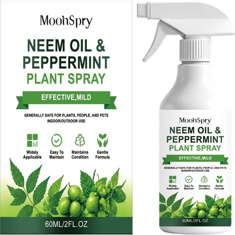MOONSPRY Neemöl & Pfefferminz-Pflanzenspray hält Pflanzen sanft mit Feuchtigkeit versorgt. (1/5)