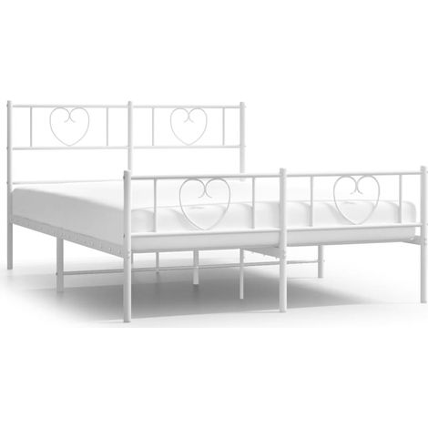 Maison Exclusive - Cadre de lit métal sans matelas et pied de lit blanc 160x200 cm (1/5)