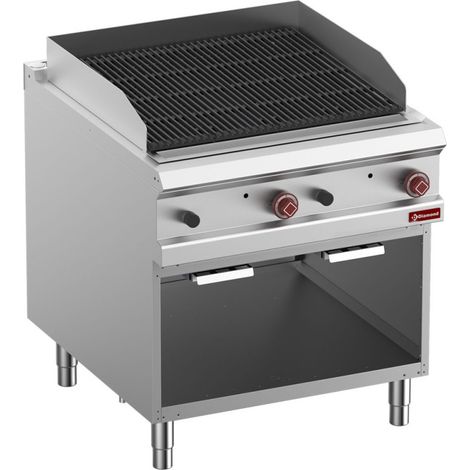 Grill pierre de lave 2 faces fonte - armoire GN2/1 - Diamond
