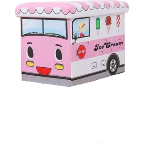 Contenitore giocattolo con pouf - Macchina del gelato