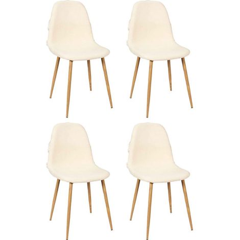Lot de 4 Chaises Design "Faro" 86cm Beige (1/5)