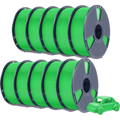 Filamento para impresora 3D, alta resistencia, dureza, PETG-Verde, 10 rollos (1/2)