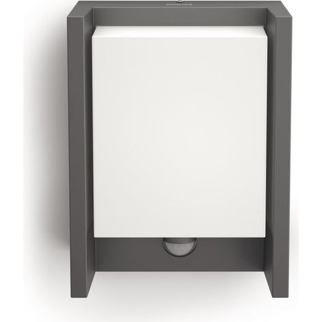 Philips LED Außenwandleuchte Arbour anthrazit mit Bewegungssensor warmweiß (1/3)