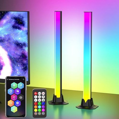 Barre lumineuse LED RGB intelligente (42 cm) : 16 millions de couleurs, synchronisation musicale, modes d'ambiance. Éclairage d'ambiance pour salle TV et salle de jeux. (1/5)