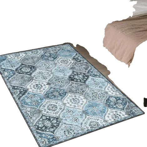 Alfombra de juegos, resistente a las manchas, diseño antideslizante, azul grisáceo, 160x230cm-b (1/2)