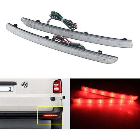 Kit 2 Fanali Posteriori A Led Trasparente Luce Rosso Bianco Per VW T5 Transporter Multivan 2012-2015 Caravelle 2014 (1/3)