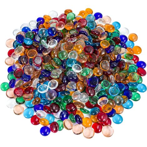 Trintion 400Pcs(About 1800g) Decorative Glass Pebbles, 17-20MM Decorative Stones Granulates, Glass Beads for Craft, Home Décor, Vase Filler, Weddings, and Party Decorations (1/5)