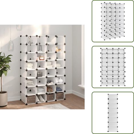 Schuhregal Transparent 93x36,5x140 cm PP - Schuhregal - Schuhorganisation - Schrank - Regal - Aufbewahrungsbox (1/5)